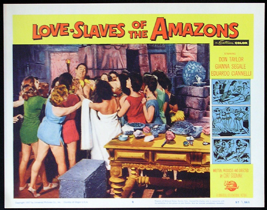 LOVE SLAVES OF THE AMAZON Lobby card 5 1957 Jungle Women