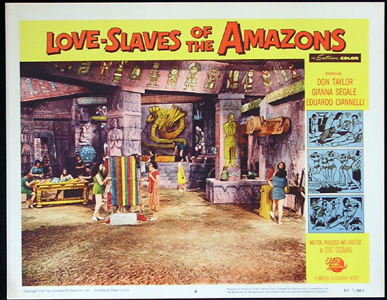 LOVE SLAVES OF THE AMAZON Lobby card 6 1957 Jungle Women