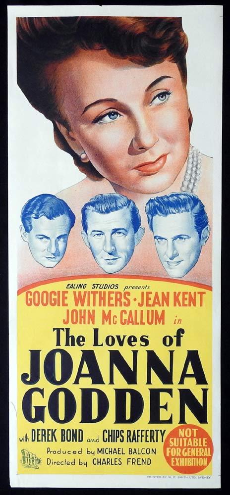 THE LOVES OF JOANNA GODDEN Original Daybill Movie poster Googie Withers Chips Rafferty
