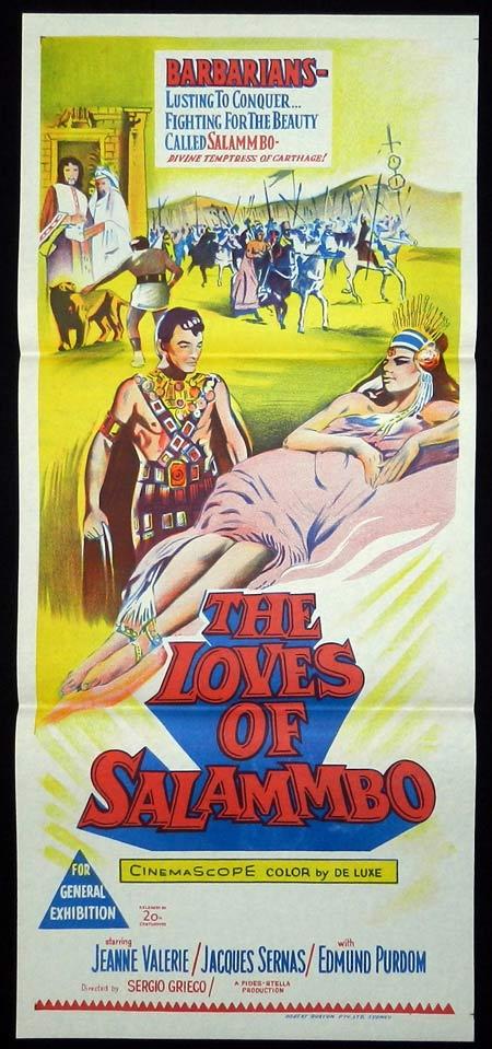 LOVES OF SALAMMBO Original Daybill Movie Poster Edmund Purdom Jeanne Valerie