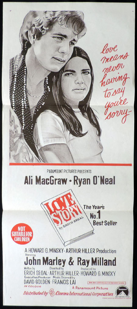 LOVE STORY Daybill Movie Poster Ryan O’Neal Ali MacGraw