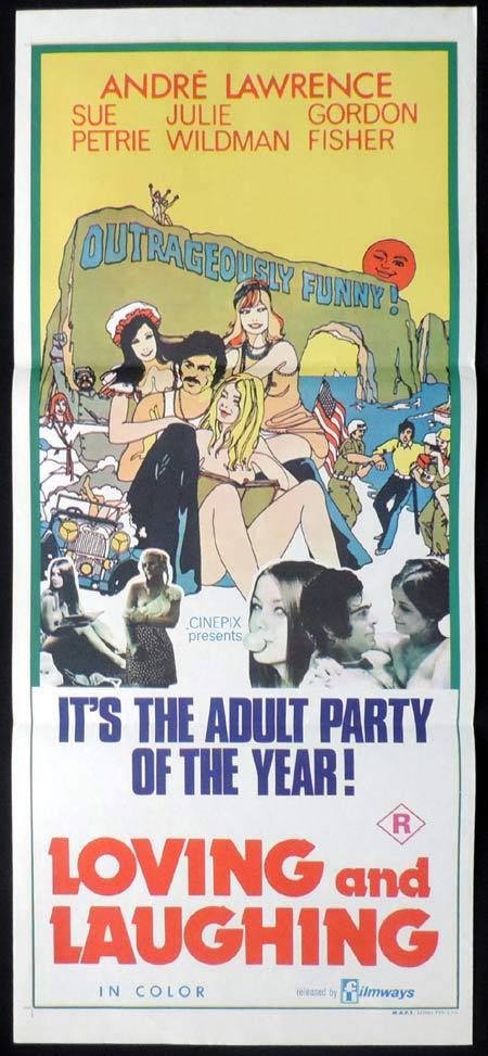 LOVING AND LAUGHING Original Daybill Movie Poster Quebec Sexploitation