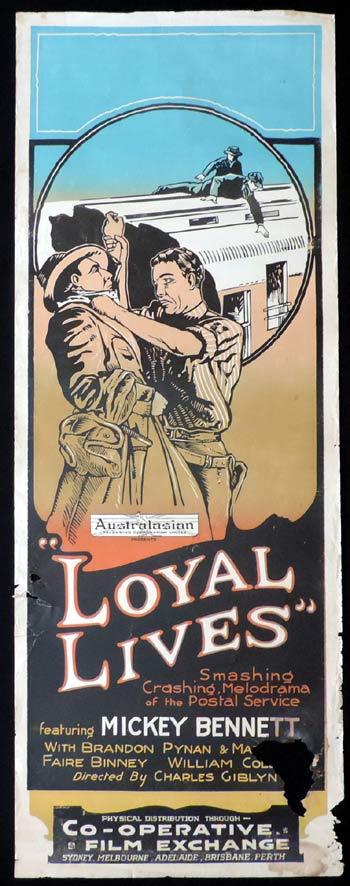 LOYAL LIVES Long Daybill Movie poster 1923 Postal service