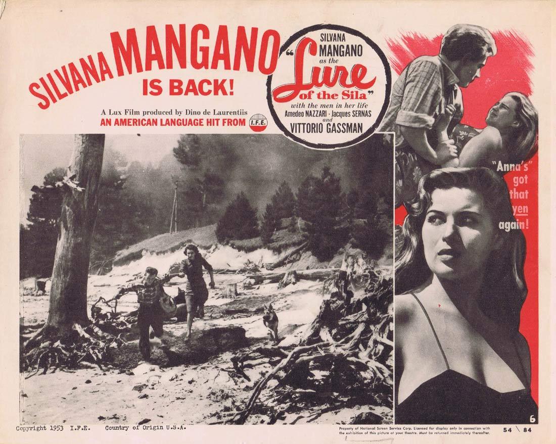 LURE OF THE SILA Original Lobby Card 6 Silvana Mangano Amedeo Nazzari Vittorio Gassman