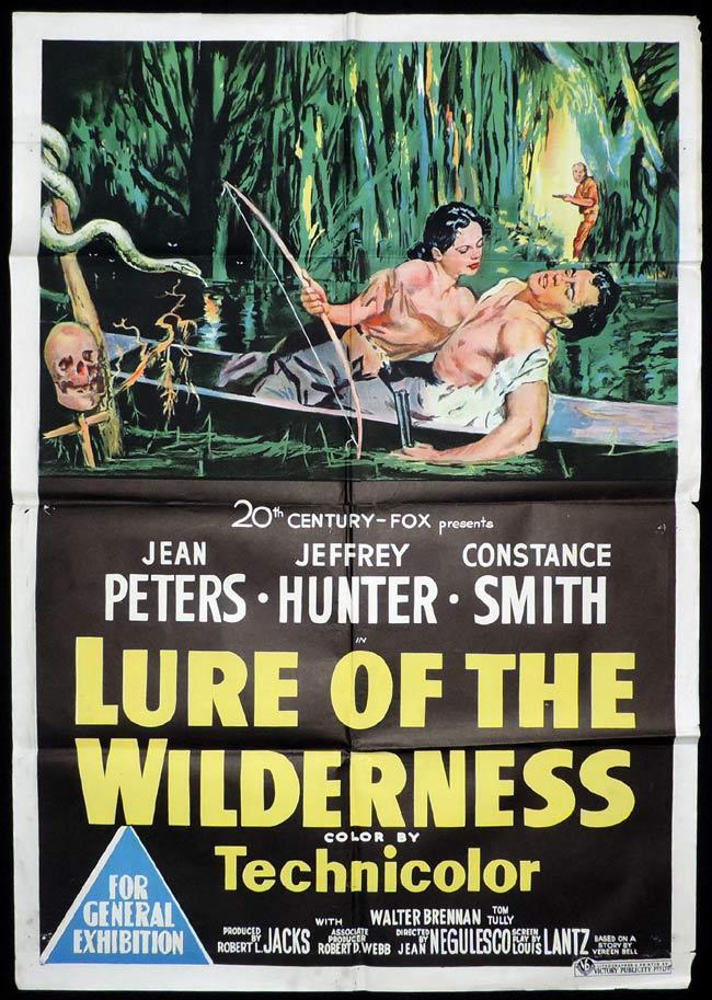 LURE OF THE WILDERNESS Original One sheet Movie Poster Jean Peters Jeffrey Hunter Constance Smith