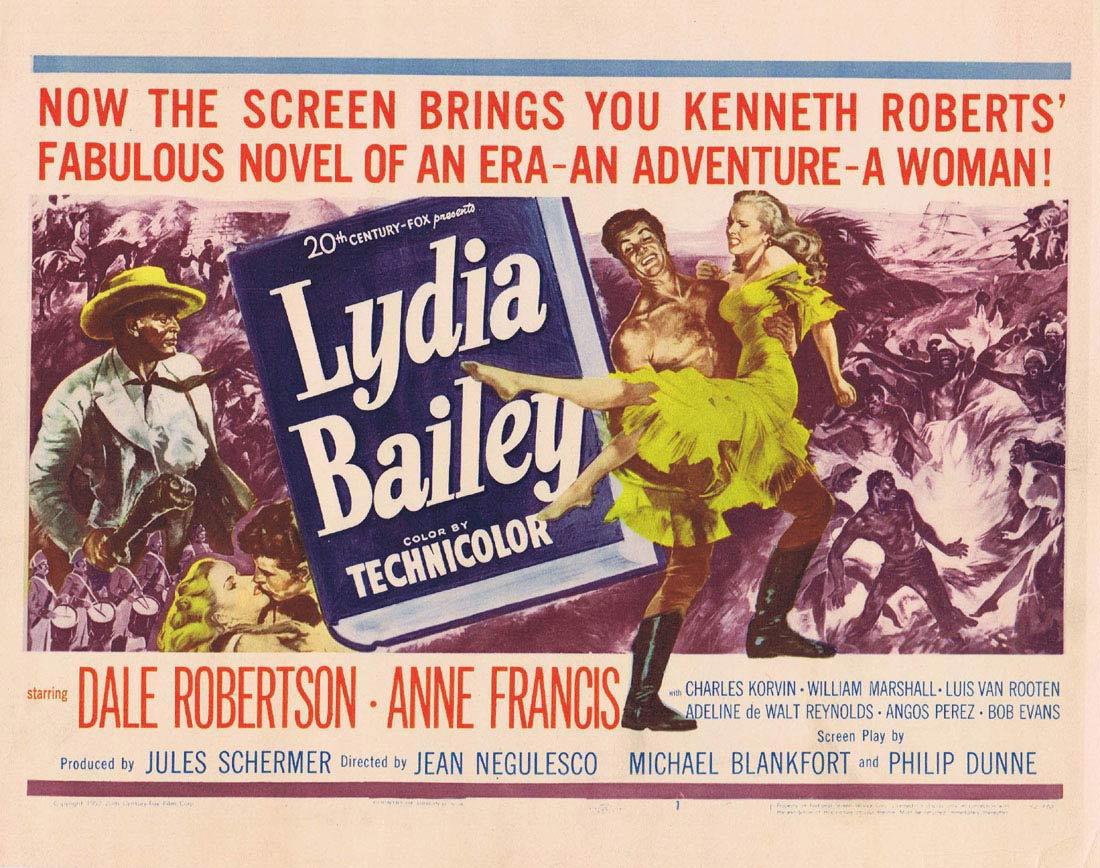 LYDIA BAILEY Vintage Title Lobby Card Dale Robertson Anne Francis