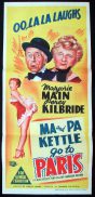 MA AND PA KETTLE GO TO PARIS Movie poster Marjorie Main Percy Kilbride