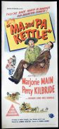 MA AND PA KETTLE Original daybill Movie Poster Marjorie Main Percy Kilbride