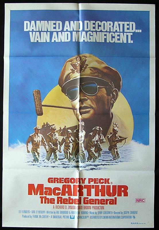 MACARTHUR Original One sheet Movie poster Gregory Peck
