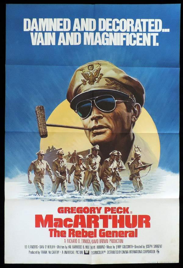 MACARTHUR THE REBEL GENERAL One Sheet Movie Poster Gregory Peck