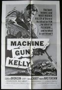 MACHINE GUN KELLY Original One sheet Movie poster Charles Bronson 1968r