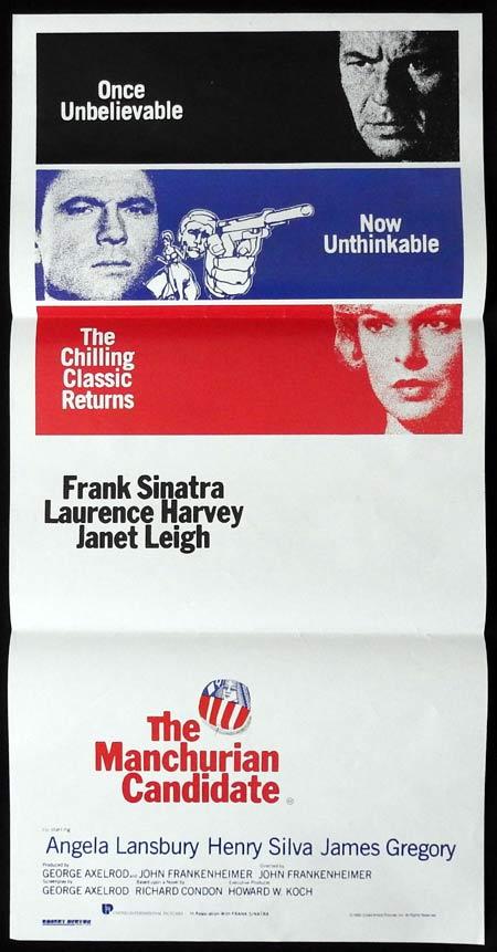 THE MANCHURIAN CANDIDATE Original Daybill Movie Poster Frank Sinatra 1988R