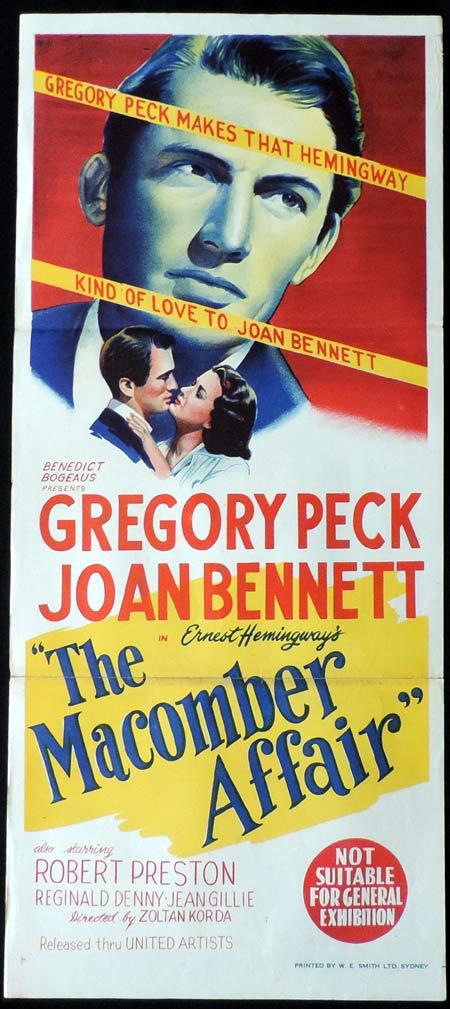 THE MACOMBER AFFAIR Original Daybill Movie Poster Joan Bennett Robert Cummings