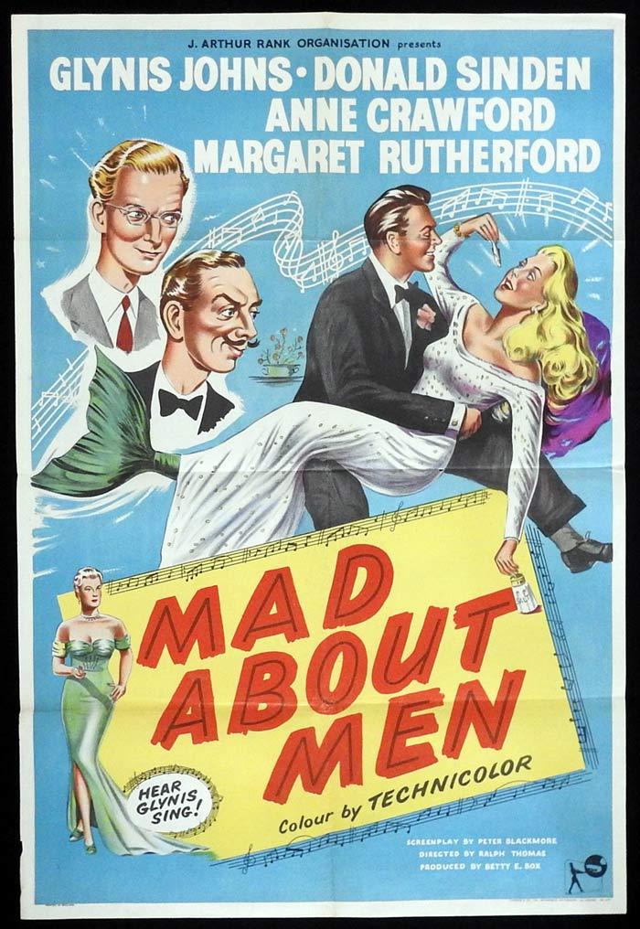 MAD ABOUT MEN British One Sheet Movie Poster Glynis Johns Donald Sinden