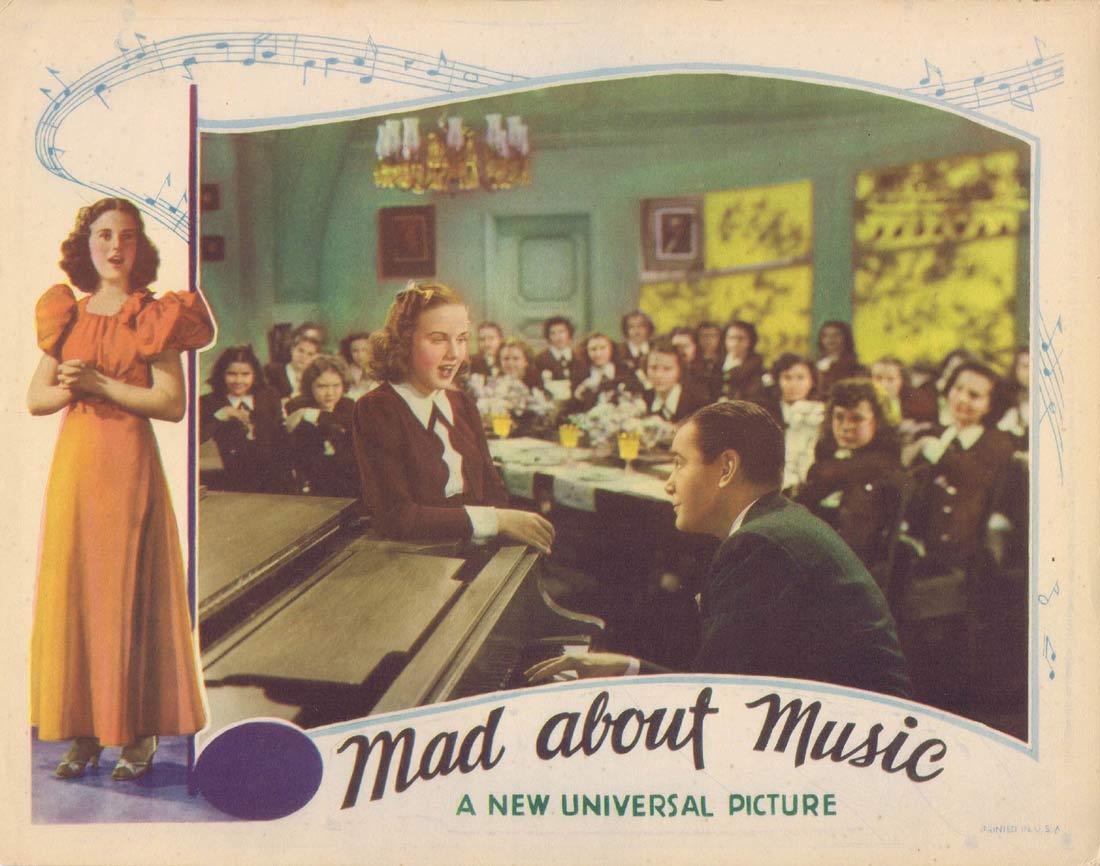 MAD ABOUT MUSIC Lobby Card Deanna Durbin Herbert Marshall Gail Patrick 1938