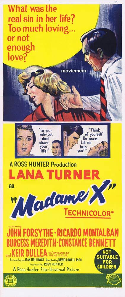 MADAME X Original Daybill Movie Poster Lana Turner John Forsythe