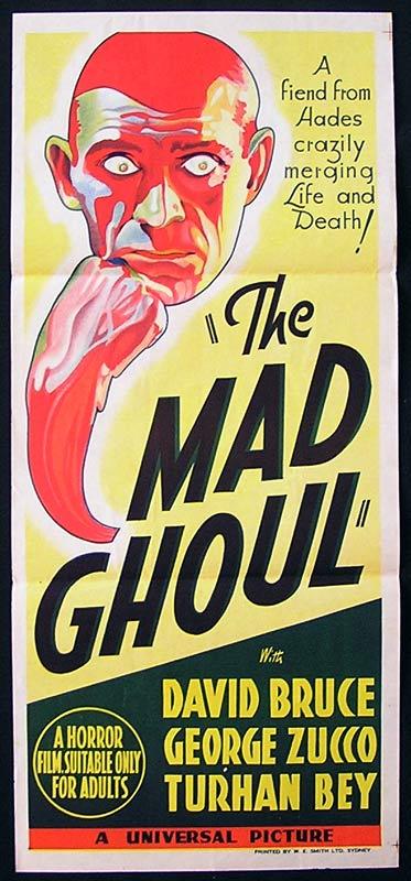 THE MAD GHOUL Original Daybill Movie Poster Universal Horror 1943 George Zucco