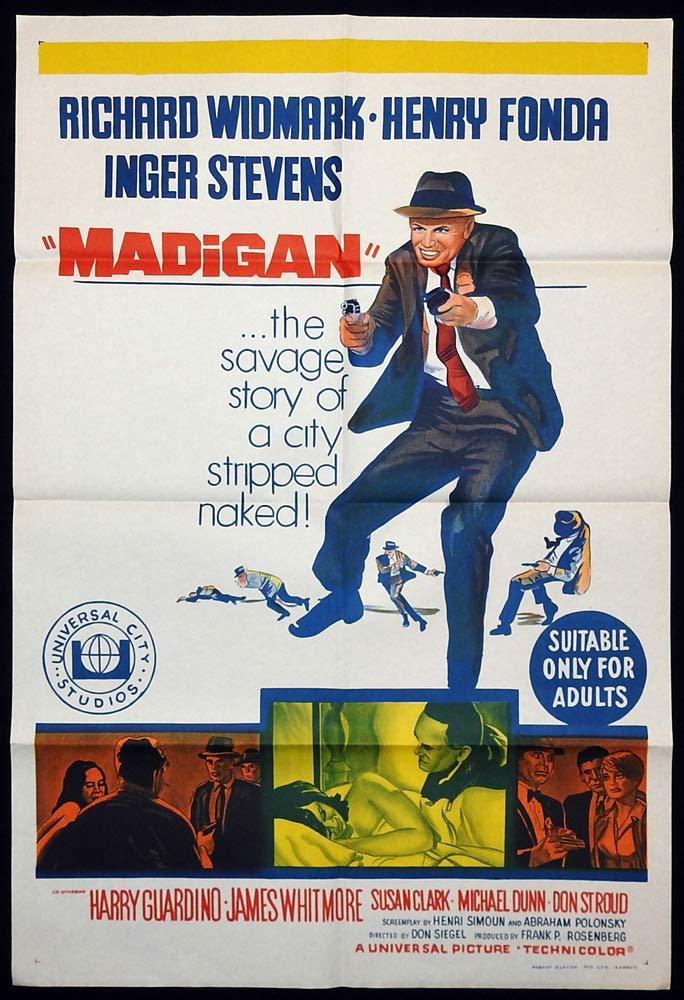 MADIGAN Original One sheet Movie poster Richard Widmark Henry Fonda