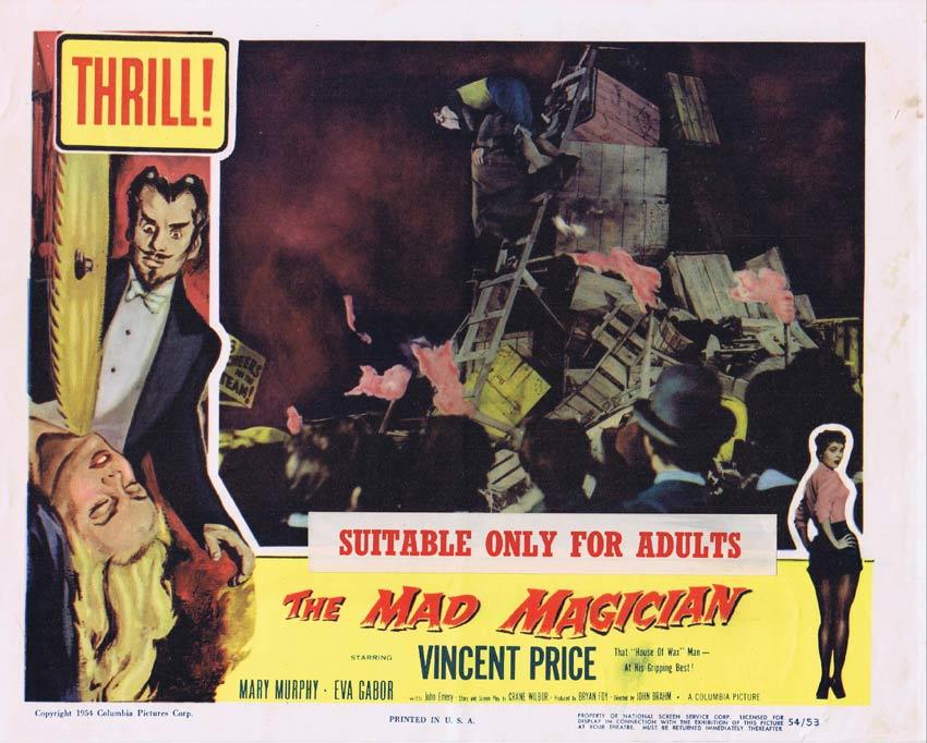 THE MAD MAGICIAN Lobby card 7 1954 Vincent Price