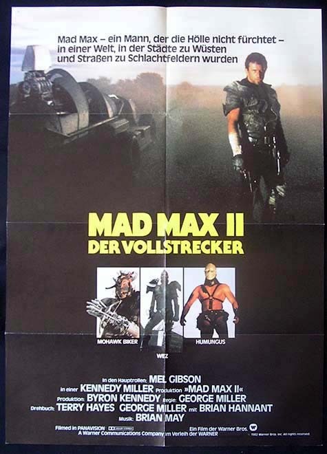 MAD MAX 2 ’81 Mel Gibson GERMAN ONE SHEET Movie poster