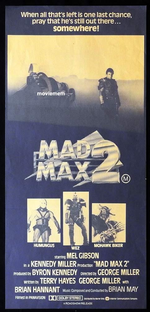 MAD MAX 2 Original Daybill Movie Poster RARE Orange Style