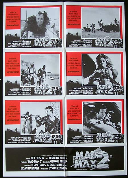 MAD MAX 2 Photo sheet Movie poster 1981 Mel Gibson