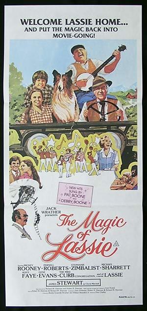THE MAGIC OF LASSIE Original Daybill Movie Poster James Stewart Michael Sharrett Lassie Pernell Roberts Mickey Rooney
