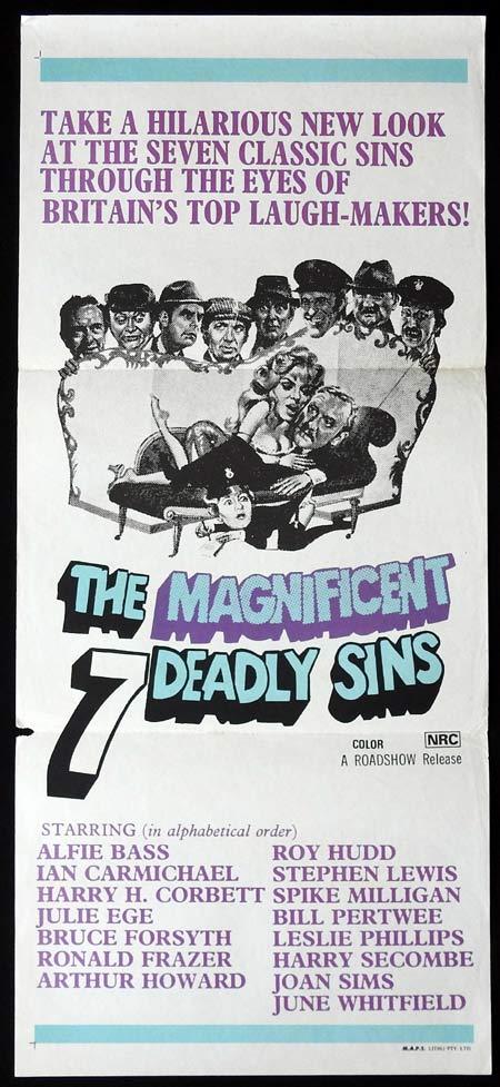 THE MAGNIFICENT SEVEN DEADLY SINS Original daybill Movie Poster British Comedy