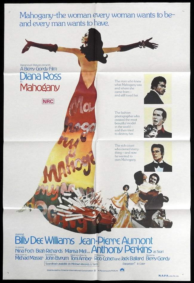MAHOGANY Original One sheet Movie Poster Diana Ross Billy Dee Williams