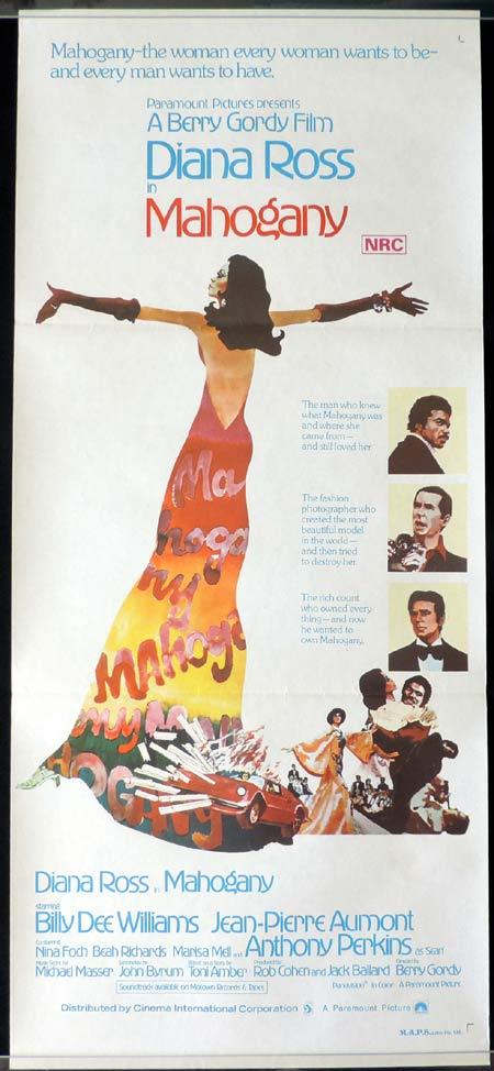MAHOGANY Original Daybill Movie Poster Diana Ross Billy Dee Williams Jean-Pierre Aumont