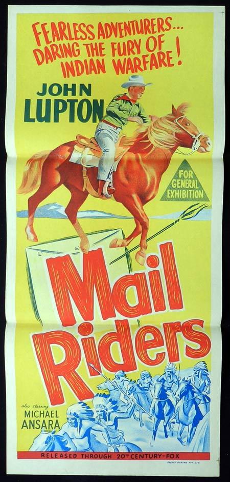 MAIL RIDERS Original Daybill Movie Poster John Lupton