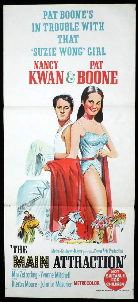 THE MAIN ATTRACTION Original Daybill Movie Poster Pat Boone Nancy Kwan