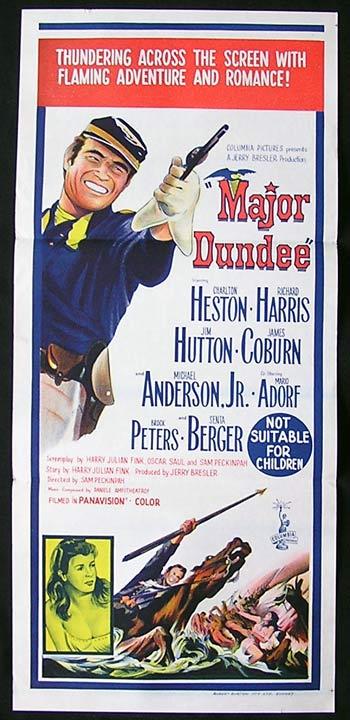 MAJOR DUNDEE Charlton Heston RARE Daybill Movie poster