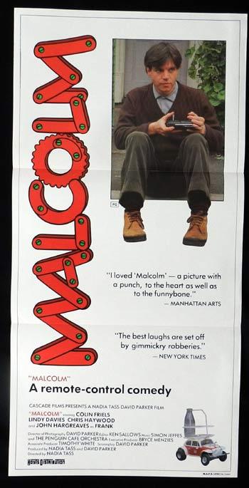 MALCOLM Original Daybill Movie poster Colin Friels John Hargreaves