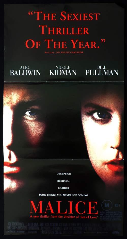 MALICE Original Daybill Movie poster Alec Baldwin Nicole Kidman Bill Pullman