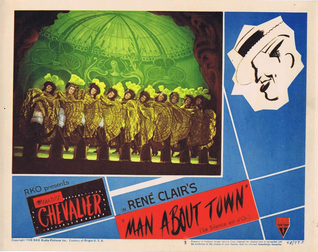 RENE CLAIR’S MAN ABOUT TOWN Lobby Card 5 1948 Maurice Chevalier Chrous Girls