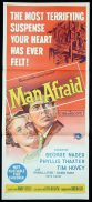 MAN AFRAID Original Daybill Movie poster George Nader Phyllis Thaxter