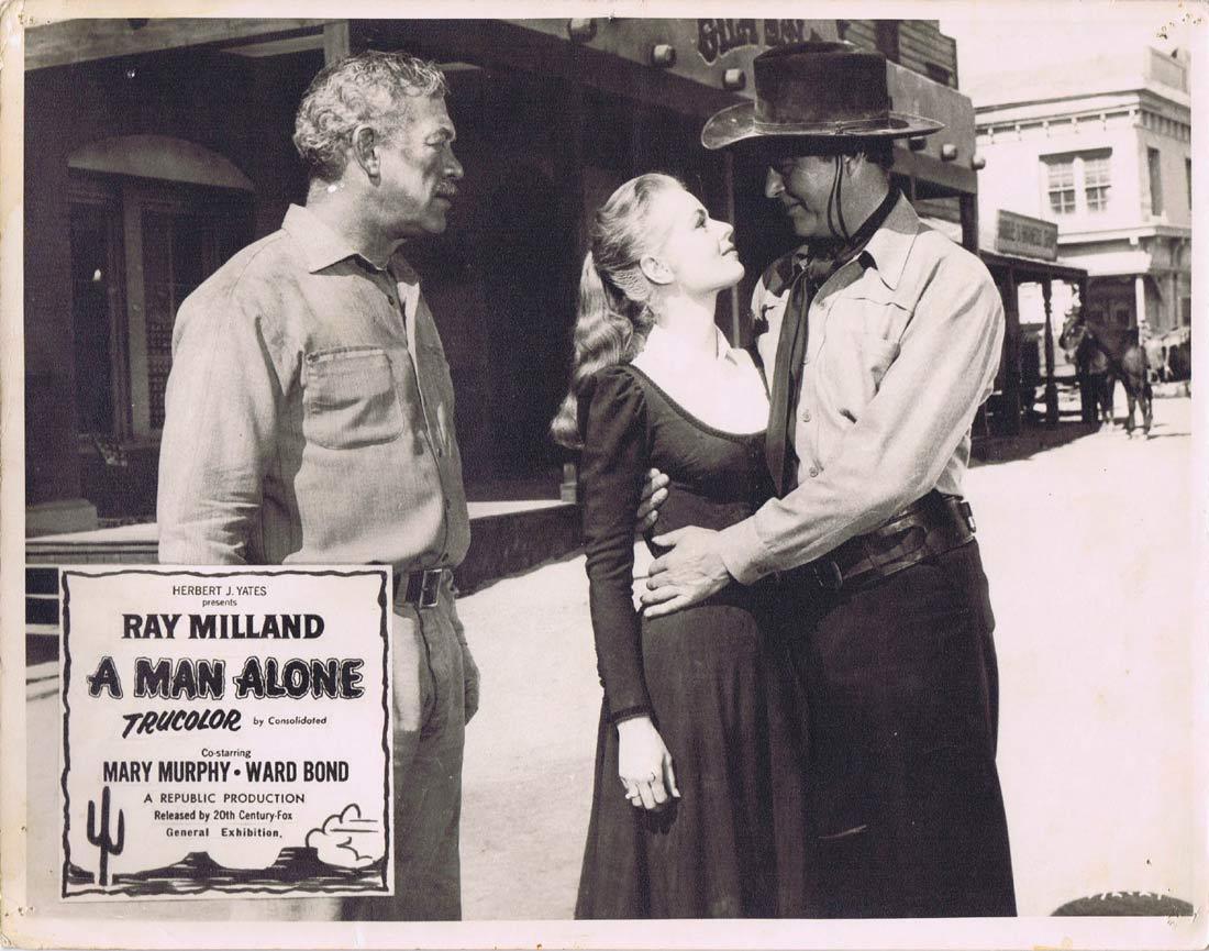 A MAN ALONE Original Australian Lobby Card 4 RAY MILLAND Mary Murphy