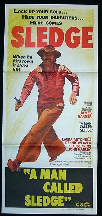 MAN CALLED SLEDGE Movie Poster 1970 James Garner Australian Daybill