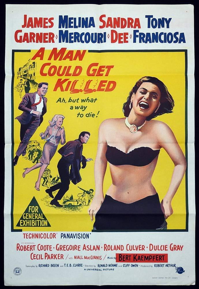 A MAN COULD GET KILLED Original One sheet Movie poster James Garner Melina Mercouri