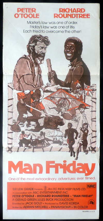 MAN FRIDAY Original Daybill Movie poster Peter O’Toole Richard Roundtree
