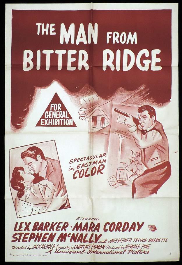 THE MAN FROM BITTER RIDGE One Sheet Movie Poster Lex Barker Western