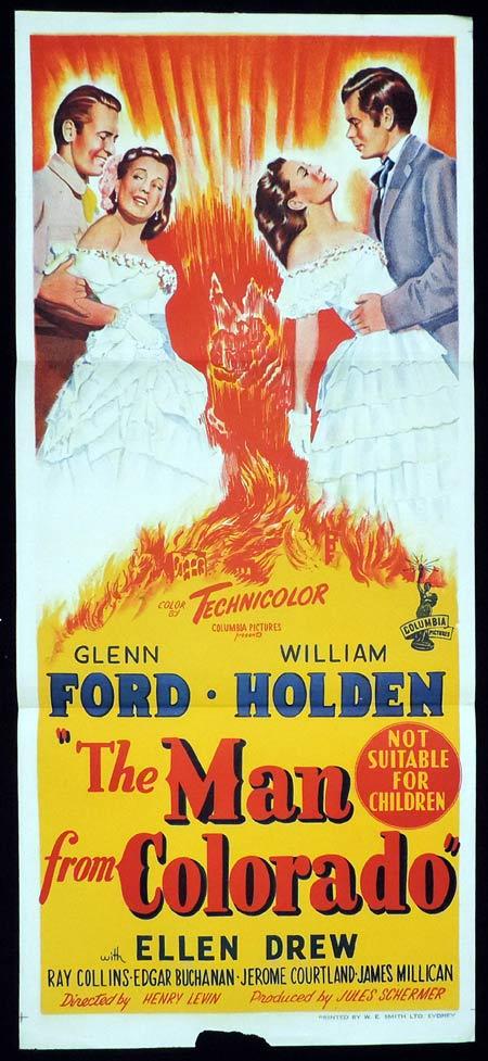 THE MAN FROM COLORADO Original Daybill Movie Poster Glenn Ford William Holden