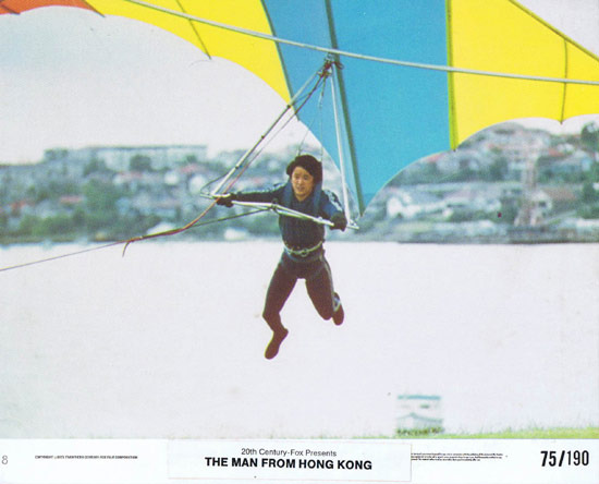 MAN FROM HONG KONG 1975 Jimmy Wang Yu Para Glide US Colour Movie Still 8
