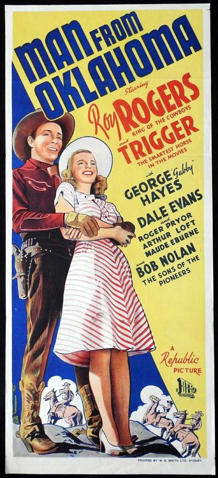 MAN FROM OKLAHOMA Original Daybill Movie Poster Roy Rogers Dale Evans