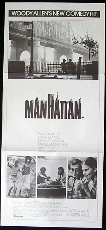 MANHATTAN Original Daybill Movie poster Woody Allen Diane Keaton