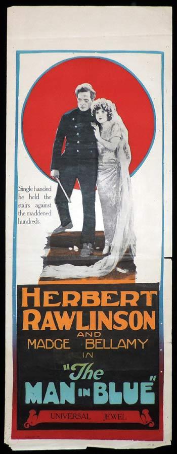 THE MAN IN BLUE Long Daybill Movie poster 1925 Herbert Rawlinson