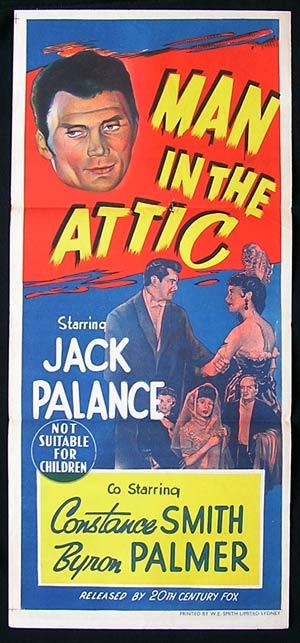 MAN IN THE ATTIC Movie poster 1953 Jack Palance daybill