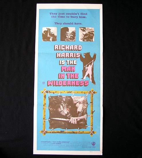 MAN IN THE WILDERNESS Richard Harris RARE Australian Daybill Movie poster