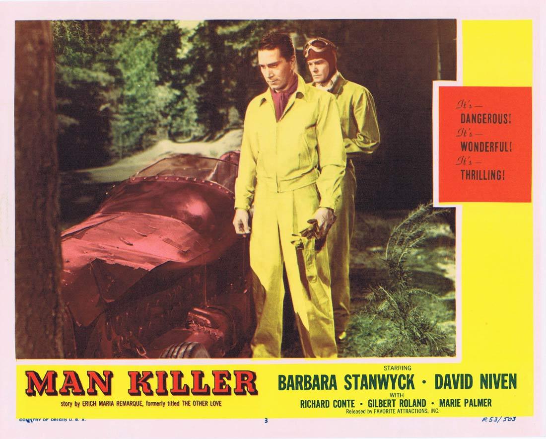 MAN KILLER Lobby Card Barbara Stanwyck David Niven Richard Conte 1953r